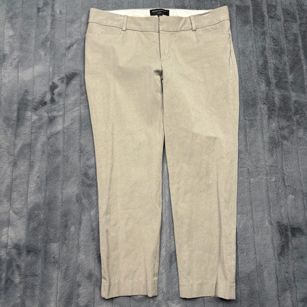 Banana Republic Sloan Fit Tan Khaki Slim Ankle Dress Pants Womens 10P Petite